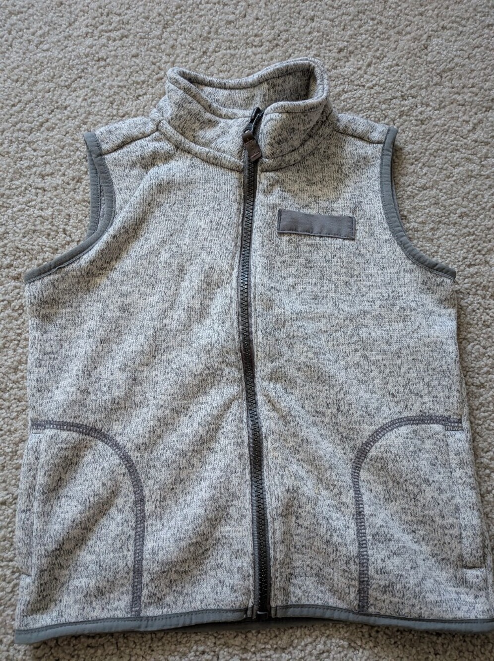 Carter's Heather Gray Zip-Front Fleece Vest